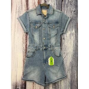 Altar'd State Skylar Denim Romper Small NWT